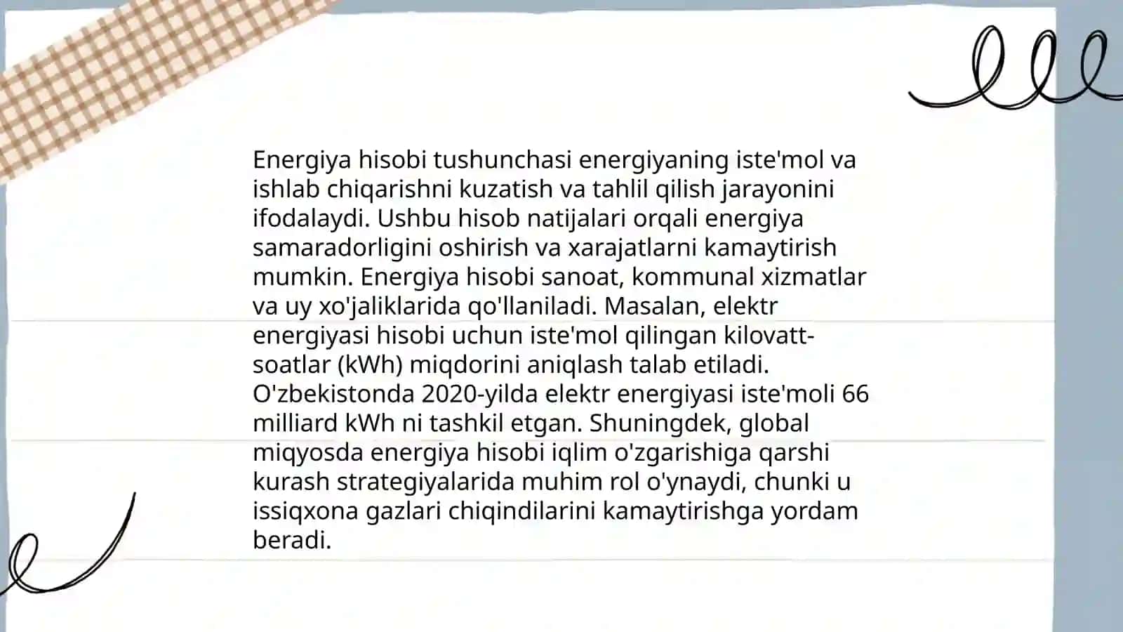 Energiya hisobi - energiya tejash vositasi 3