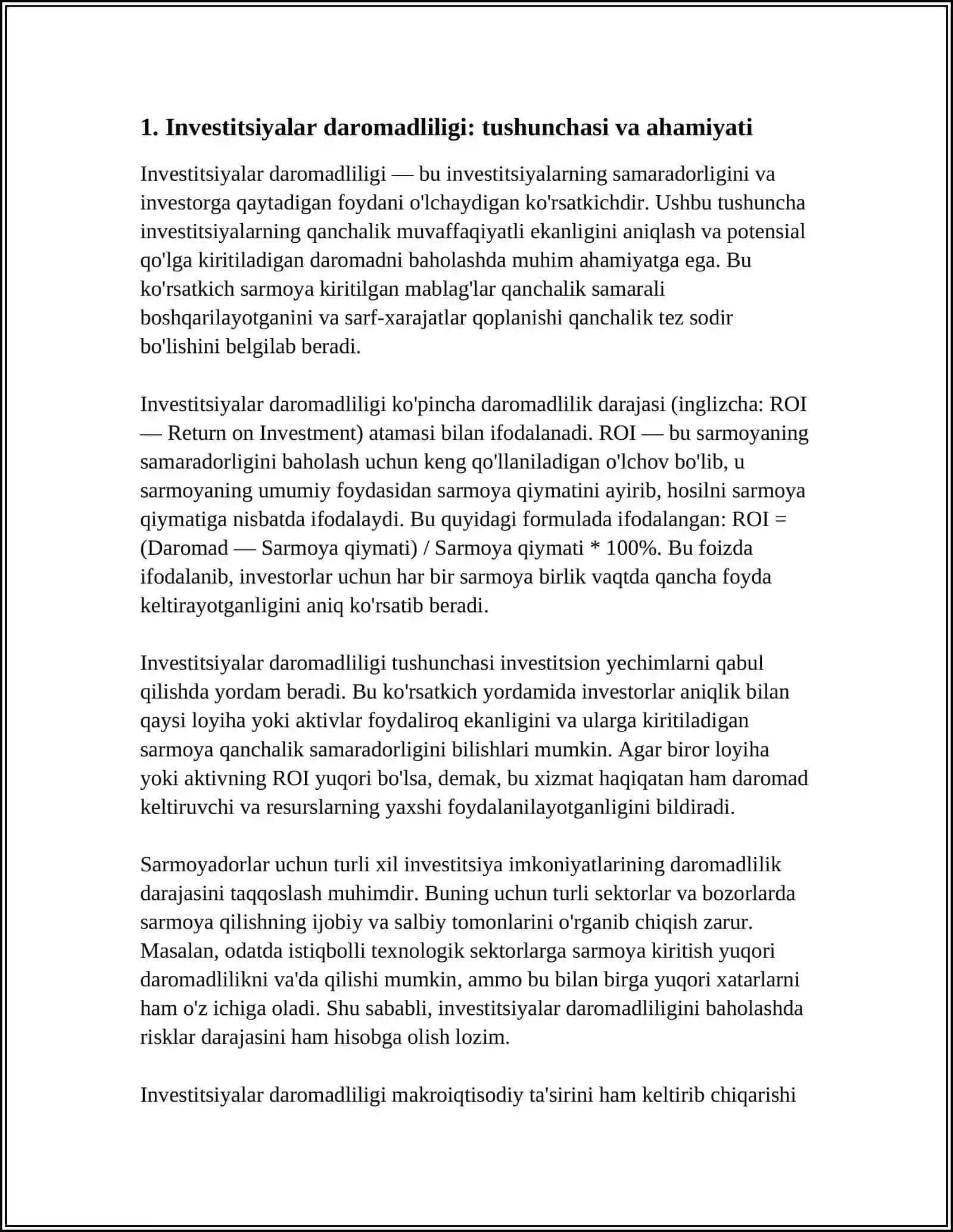 INVESTITSIYALAR DARAMOTLIGI 3