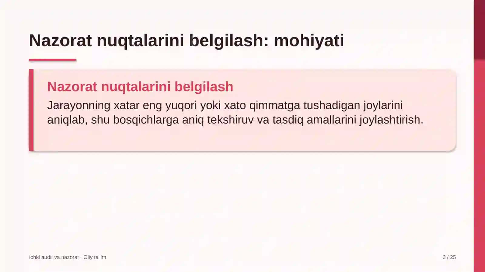 Ichki audit va nazorat · Oliy ta'lim 3