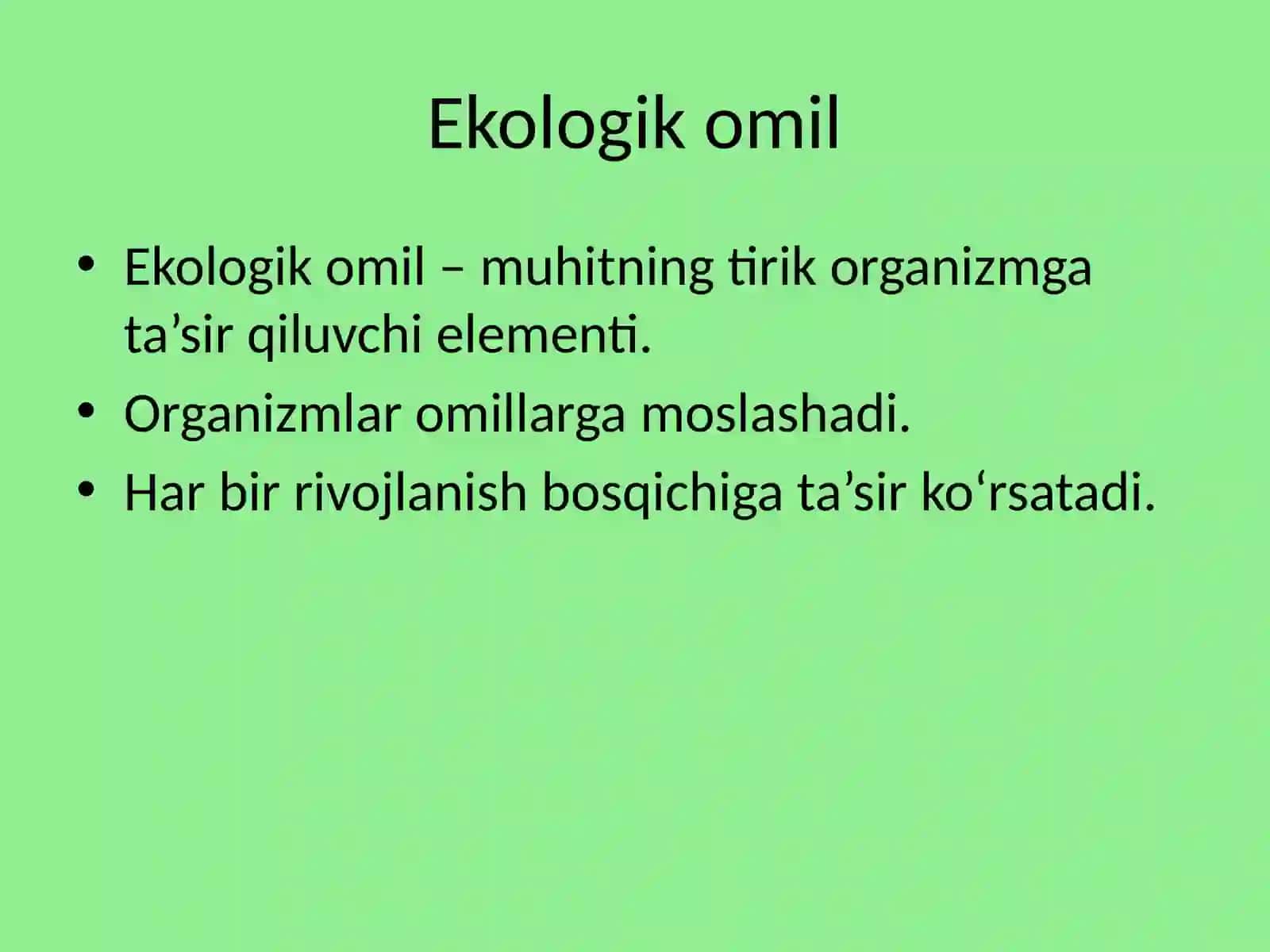 Ekologik omillar va ekosistemalar 3