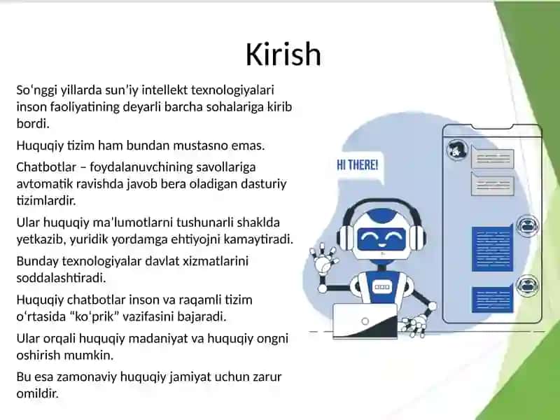 Huquqiy maslahatchi chatbotlar va ularning imkoniyatlari 3