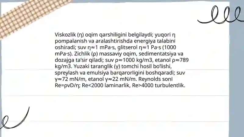 Suyuqliklarning farmatsevtika sanoatidagi harakati 3