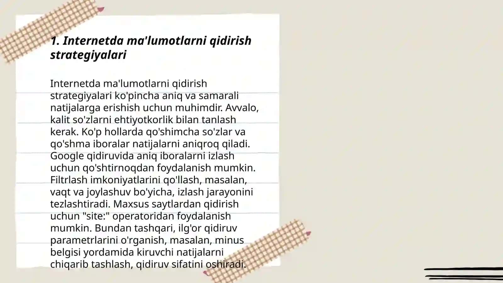 Internetda ma'lumotlarni qidirish strategiyalari 3