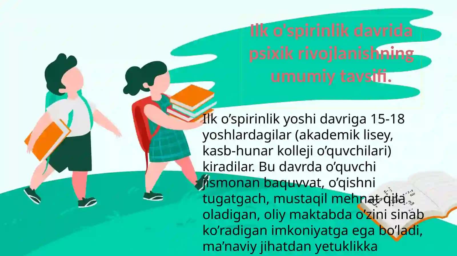 Ilk o'spirinlik davrida psixik rivojlanishning umumiy tavsifi. 3