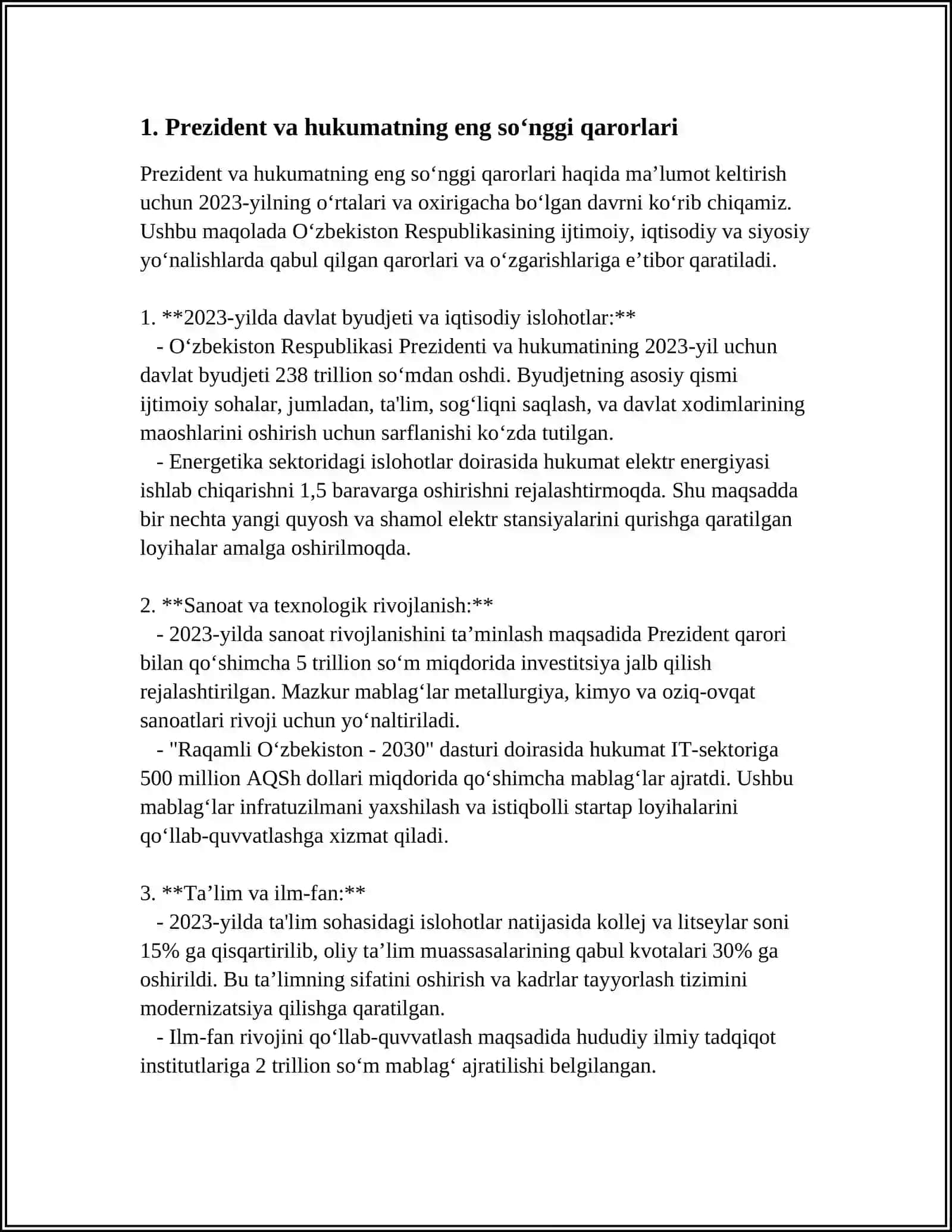 OʻZBEKISTONDAGI ENG SONGGI YANGILIKLAR 3
