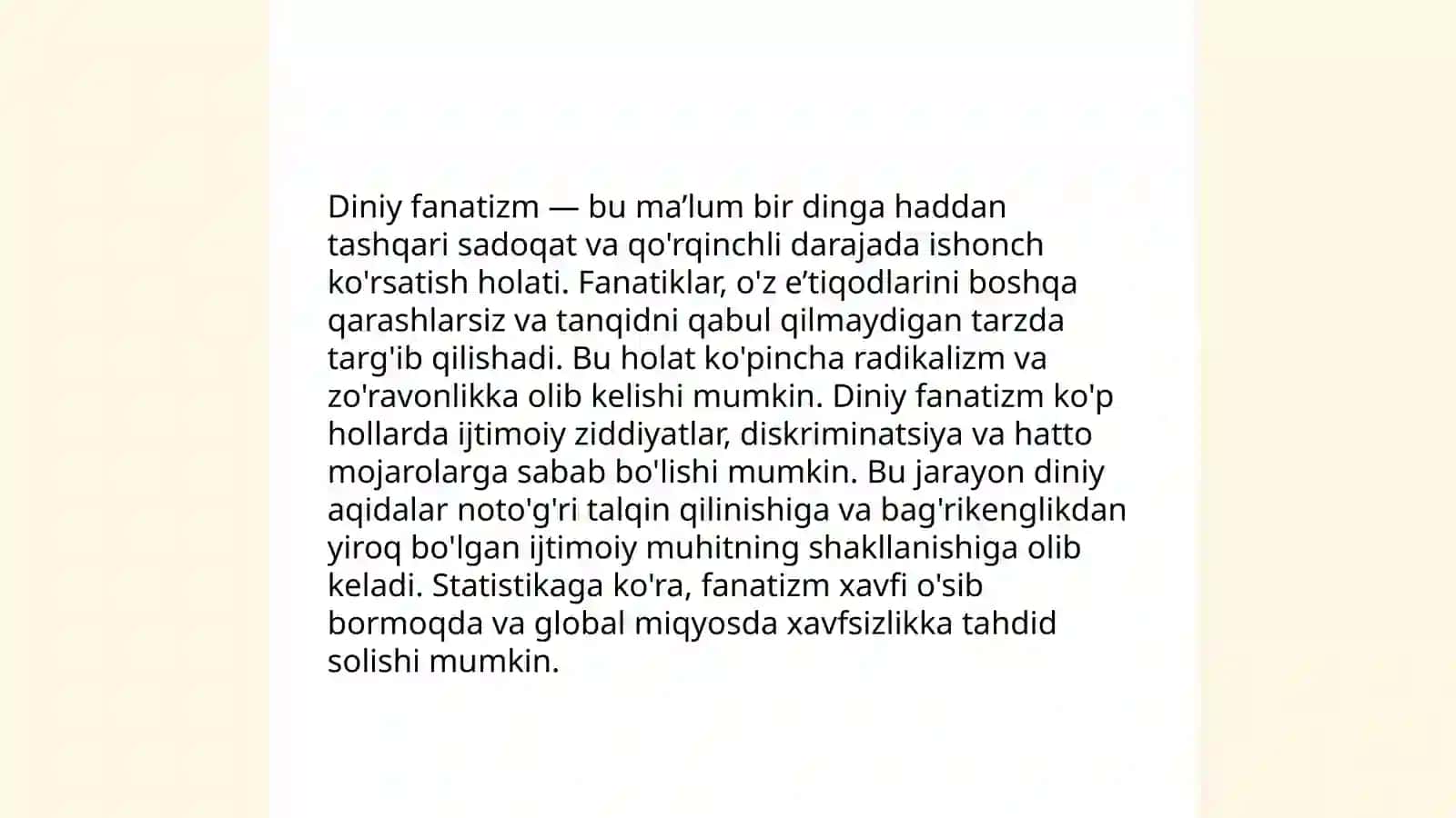 Diniy fanatizm va ekstremzm 3