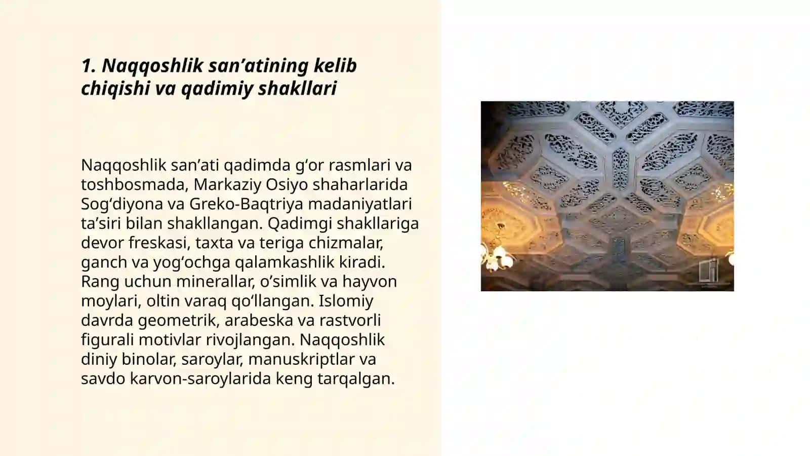 Naqqoshlik san'ati tarixi haqida ma'lumot to'plash 3