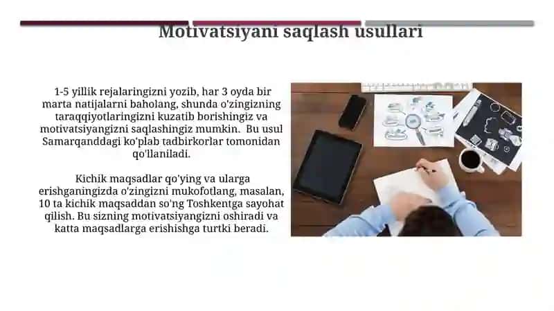 Motivatsiyani saqlash usullari 3