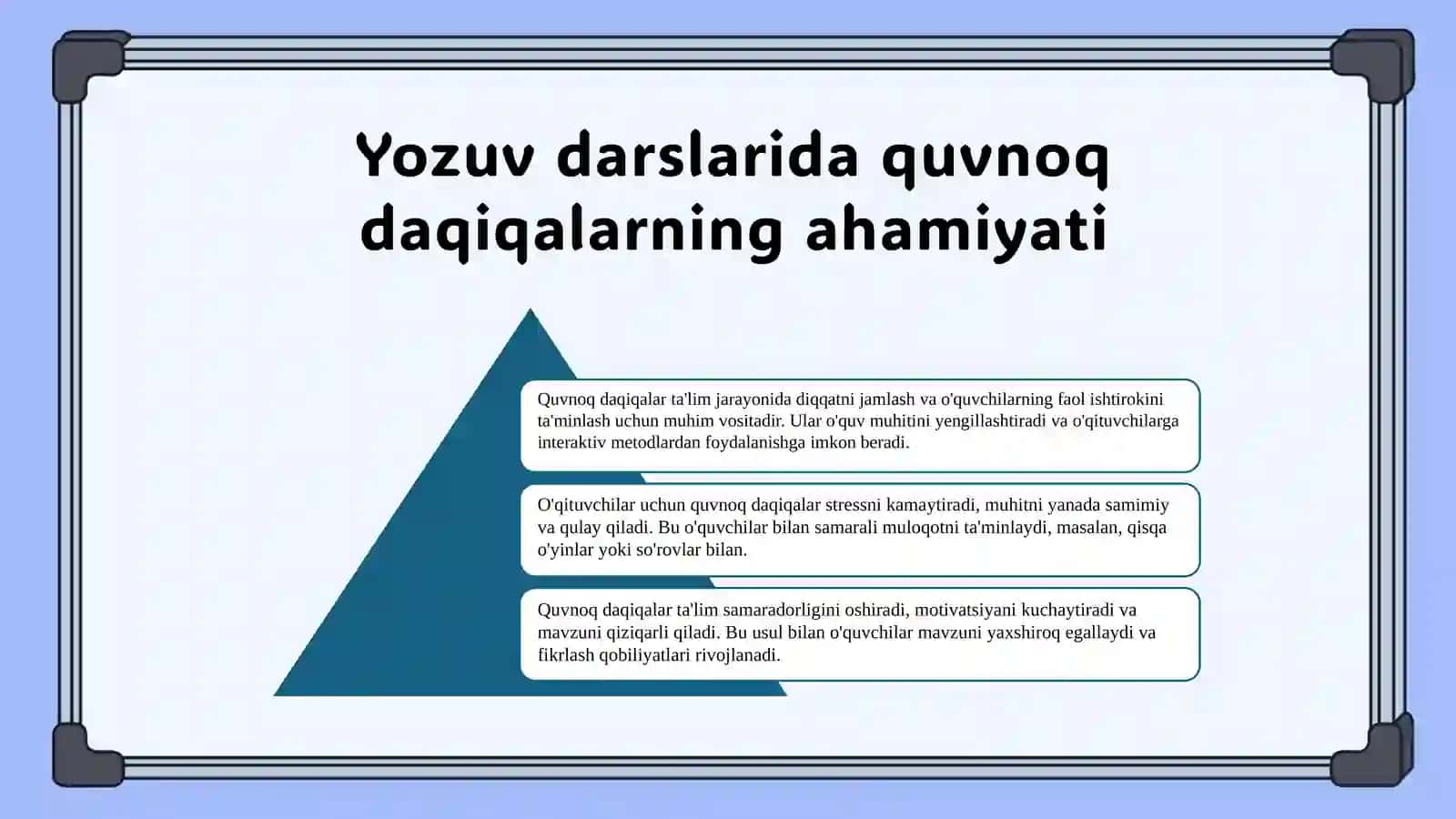 Yozuv darslarida quvnoq daqiqalardan foydalanish 3