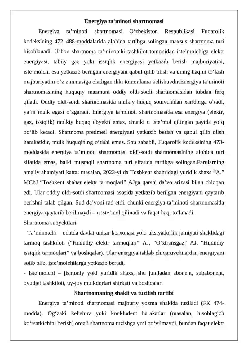 Energiya ta’minoti shartnomasi 3