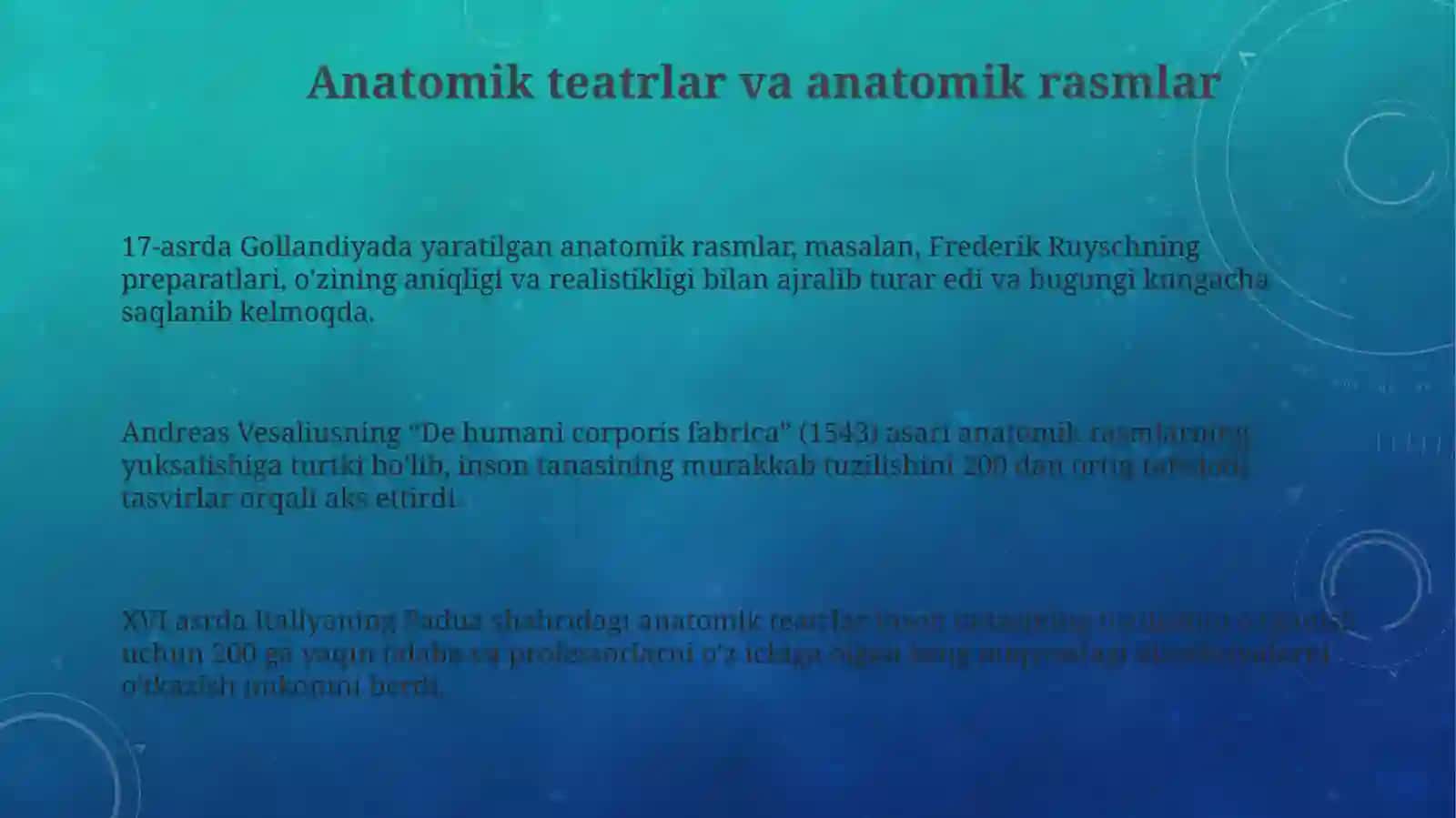 Anatomiyafanining rivojlanishi tarixi 3