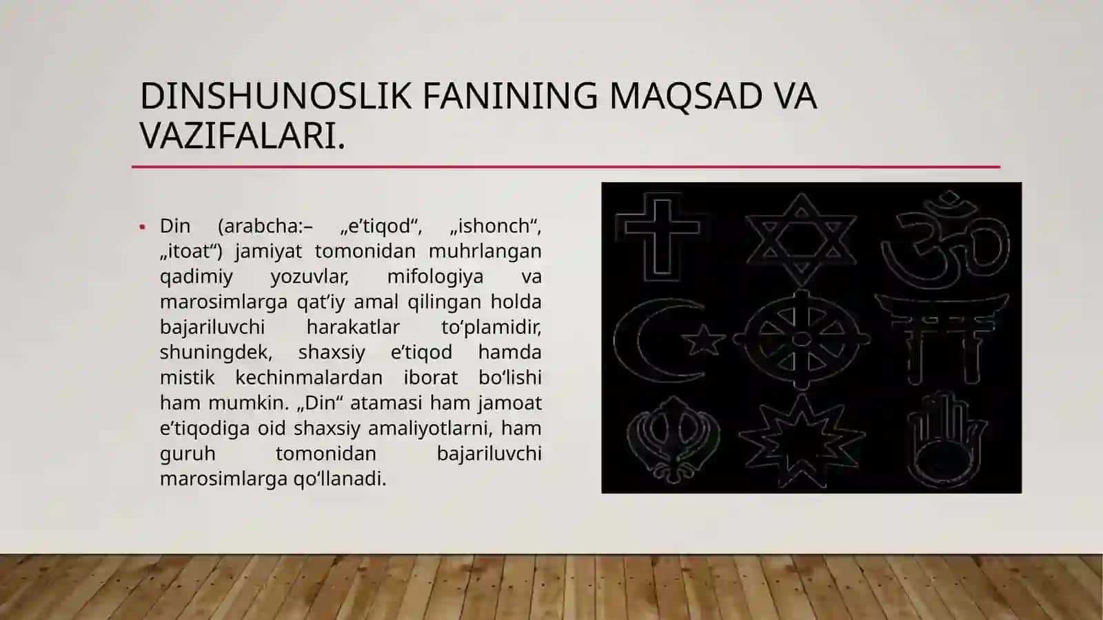 Dinshunoslik faniga kirish 3