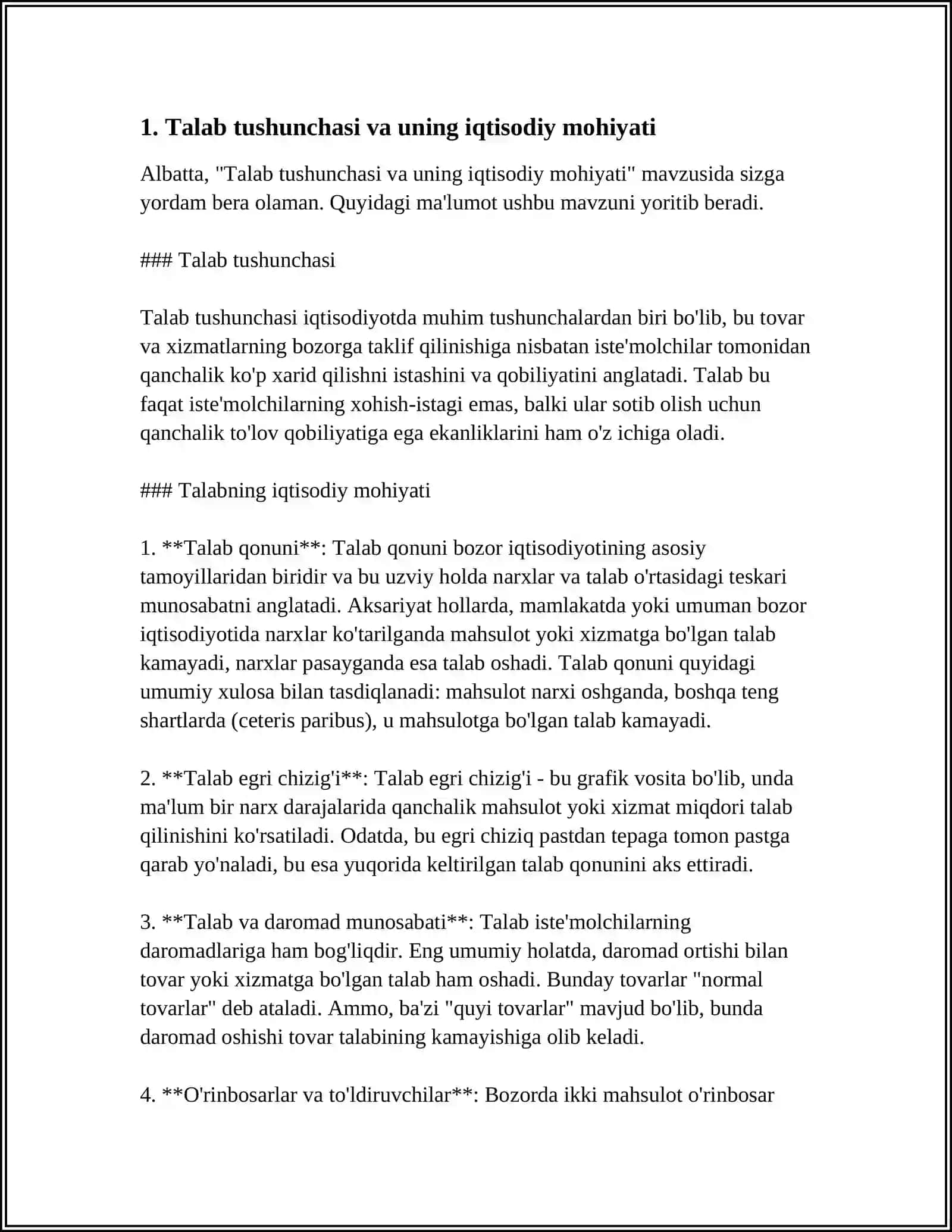 TALAB VA TAKLIF TAHLILI ASOSLARI 3