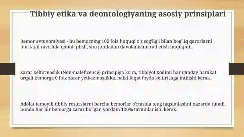 Tibbiy etika va diantalogiya. Xirurgik yordam tashkil etish 3