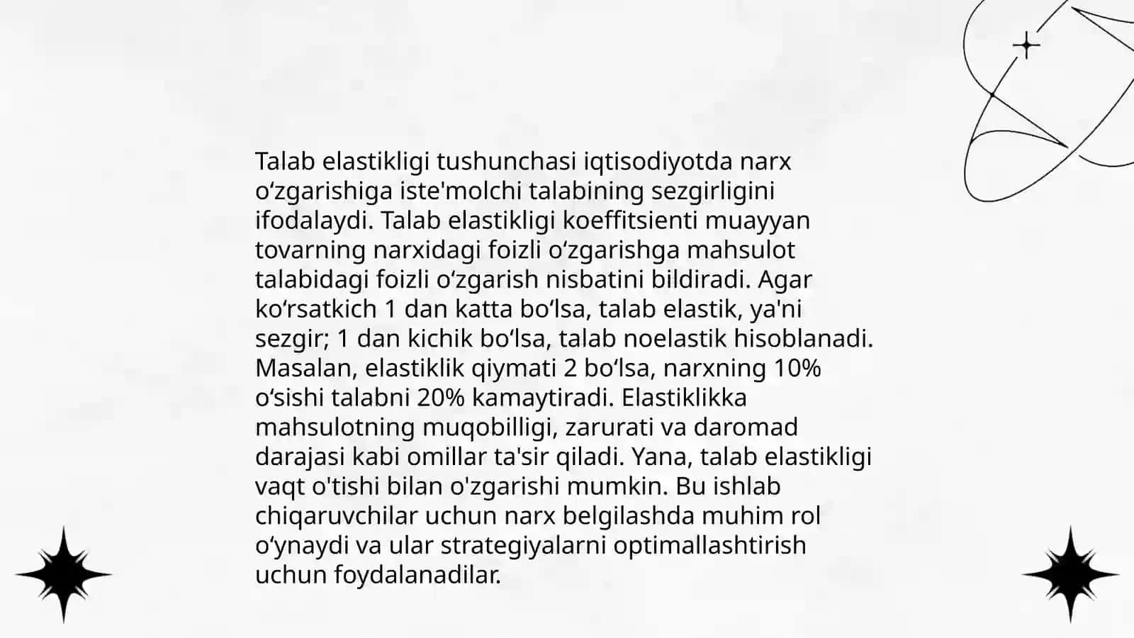 Talab elastikligi tushunchasi 3
