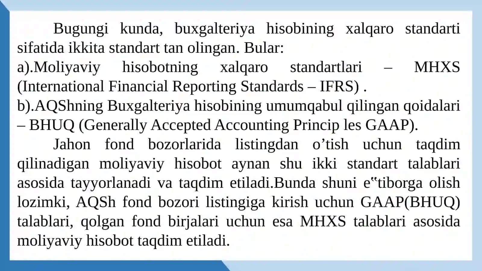 MOLIYAVIY HISOBOTLARNING XALQAROSTANDARTLARIGA KIRISHI 3