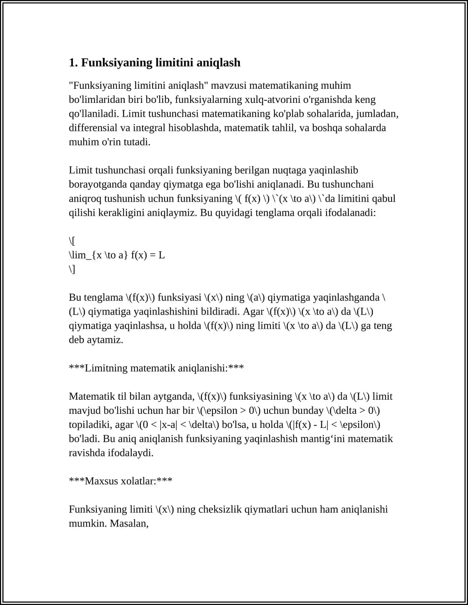 FUNKSIYANING LIMINTI 3