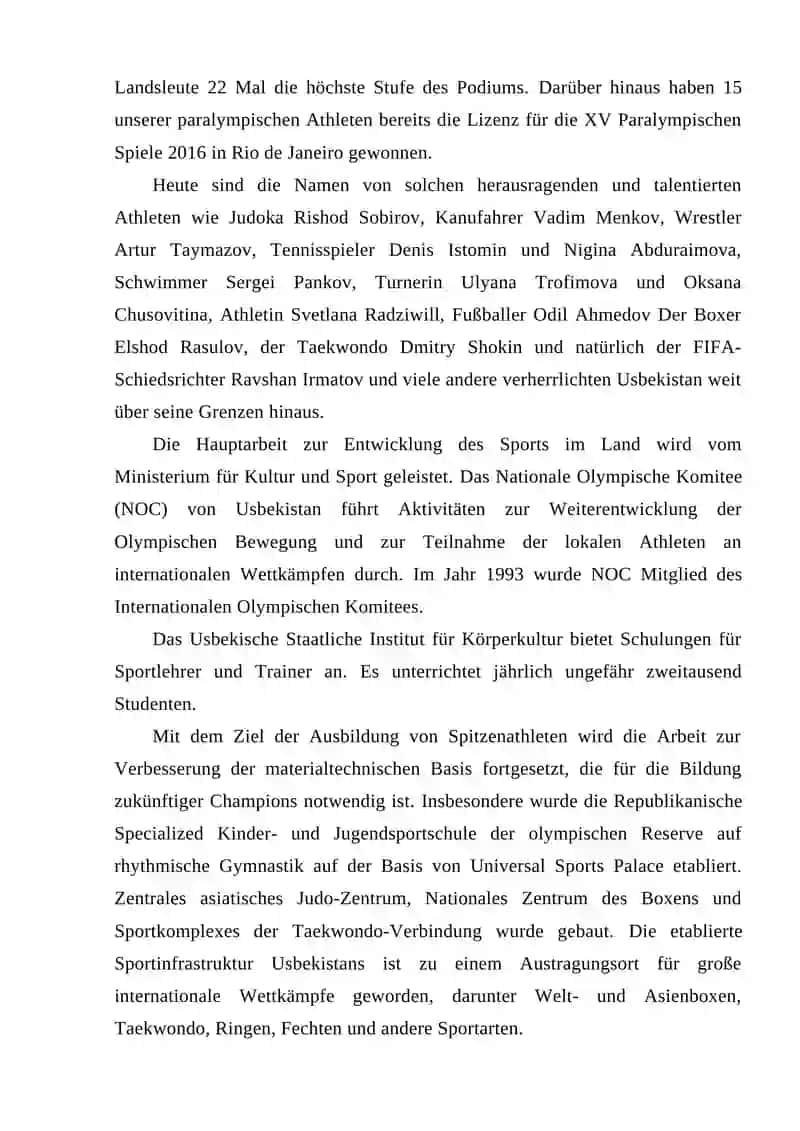 "SPORT IN USBEKISTAN UND IN DEUTSCHLAND" 3