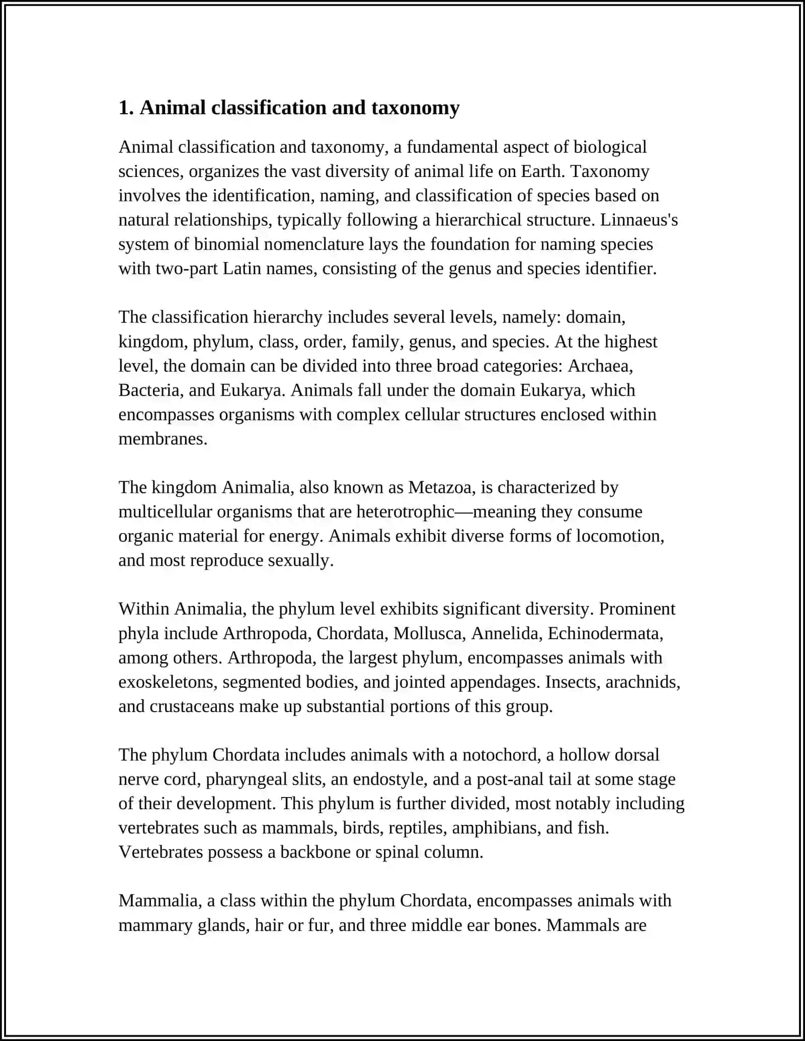 Animal Classification and Taxonomy 3
