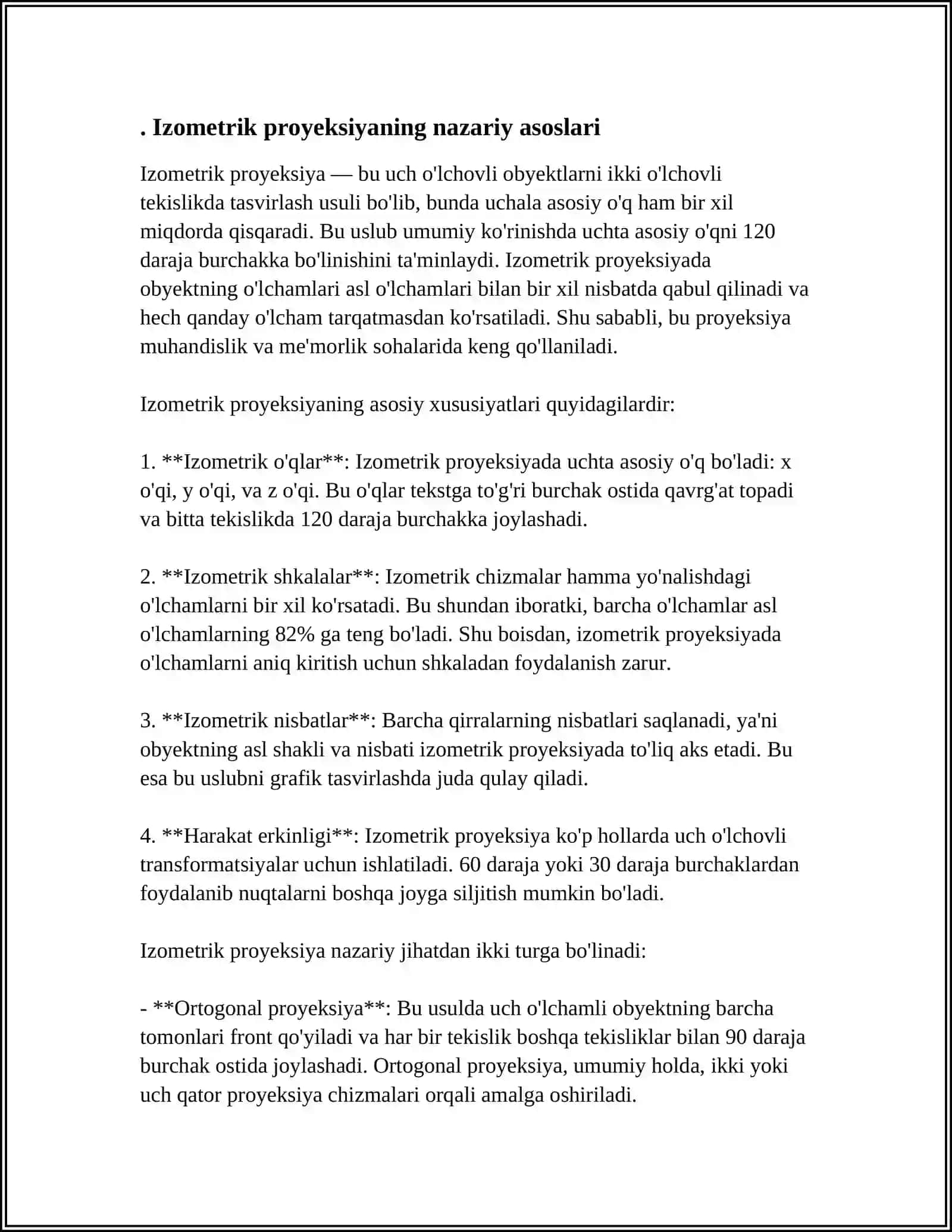 AYLANANING IZOMETRIK PROYEKSIYASI 3
