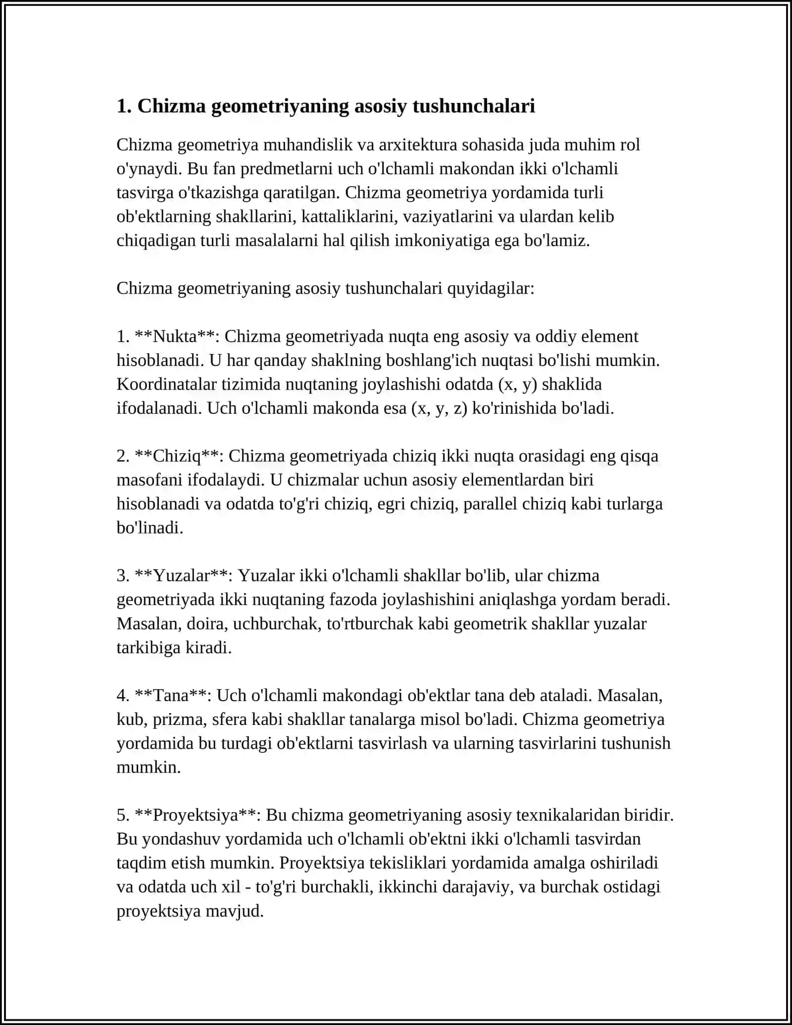 CHIZMA GEOMETRIYA VA MUHANDISLIK GRAFIKASI 3