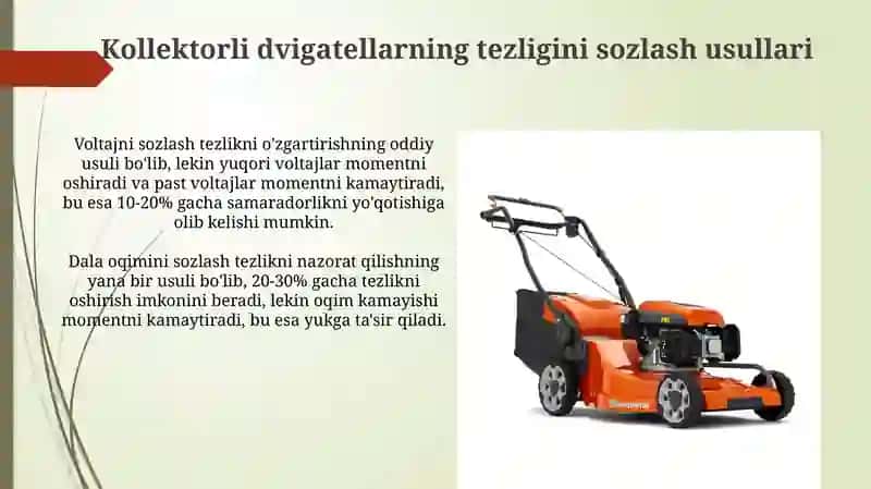 Kollektorli dvigatellarning tezlikni rostlash usullari 3