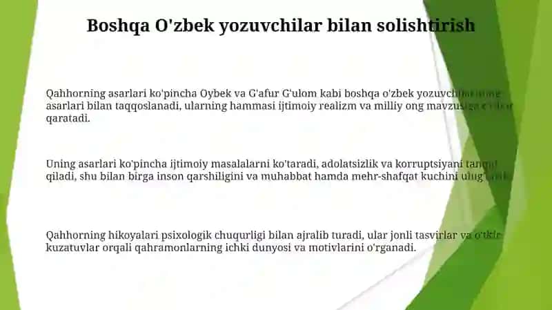 Abdulla Qahhorning hikoyalar tahlili 3