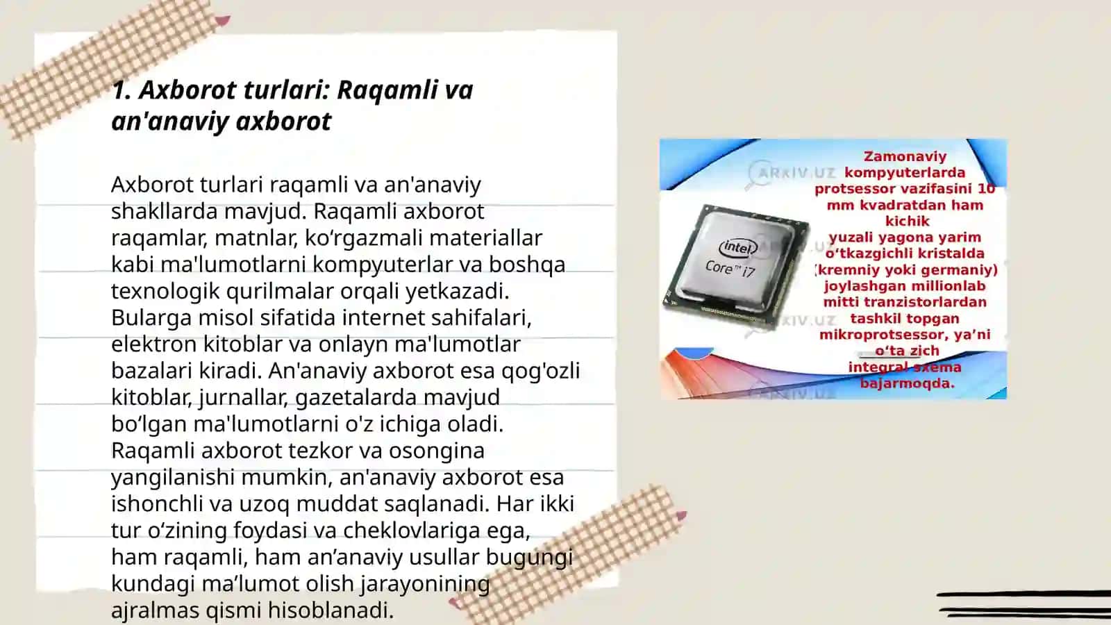 Axborot turlari va ularning 3