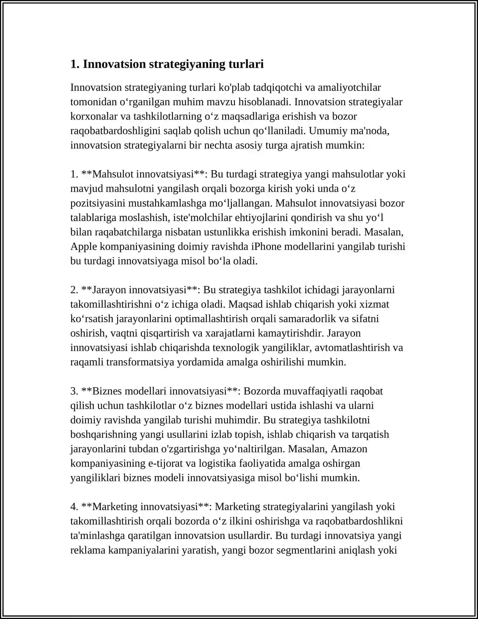 SANOAT KORXONALARINING INAVATSIYON FAOLIYATI SAMARADORLIGINI OSHIRISH 3