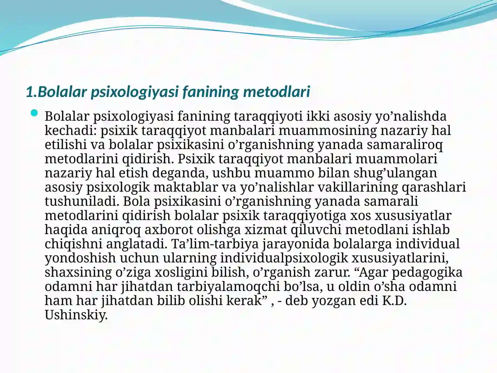 Bolalar psixologiyasi va psixodiognostikasining metodlari 3