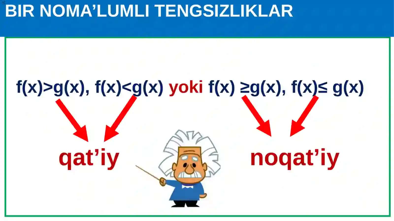 BIR NOMA’LUMLI TENGSIZLIKLAR 3