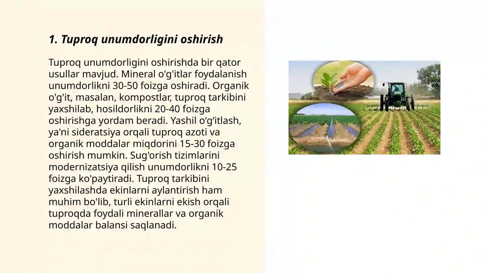 Tuproq unumdorligini oshirish 3