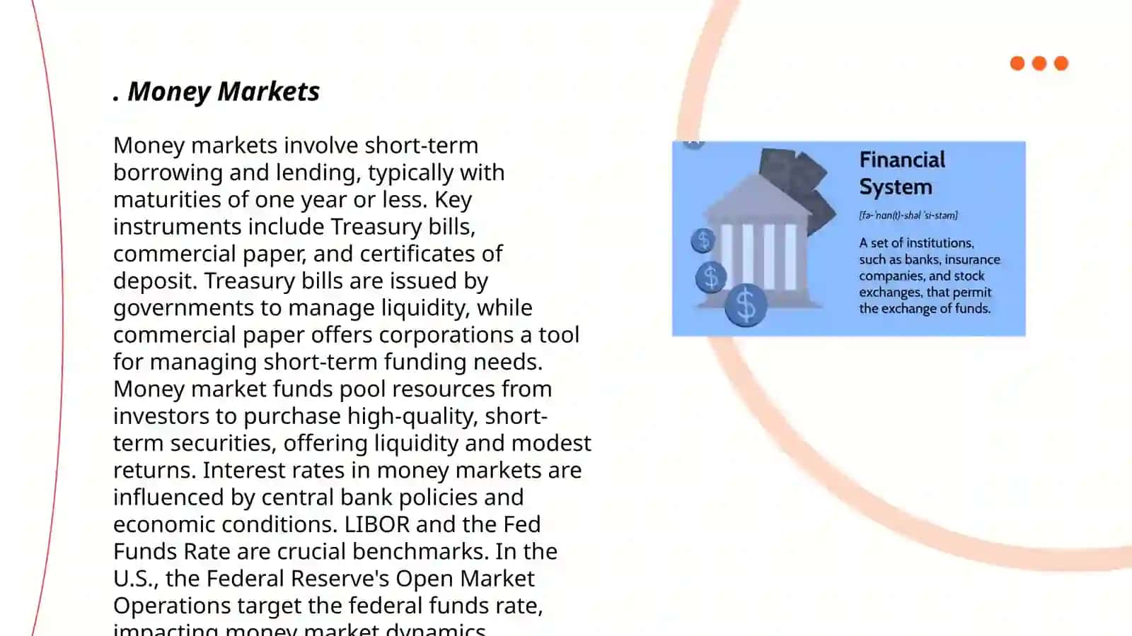 Structure of financial systems: financial markets, securities 3