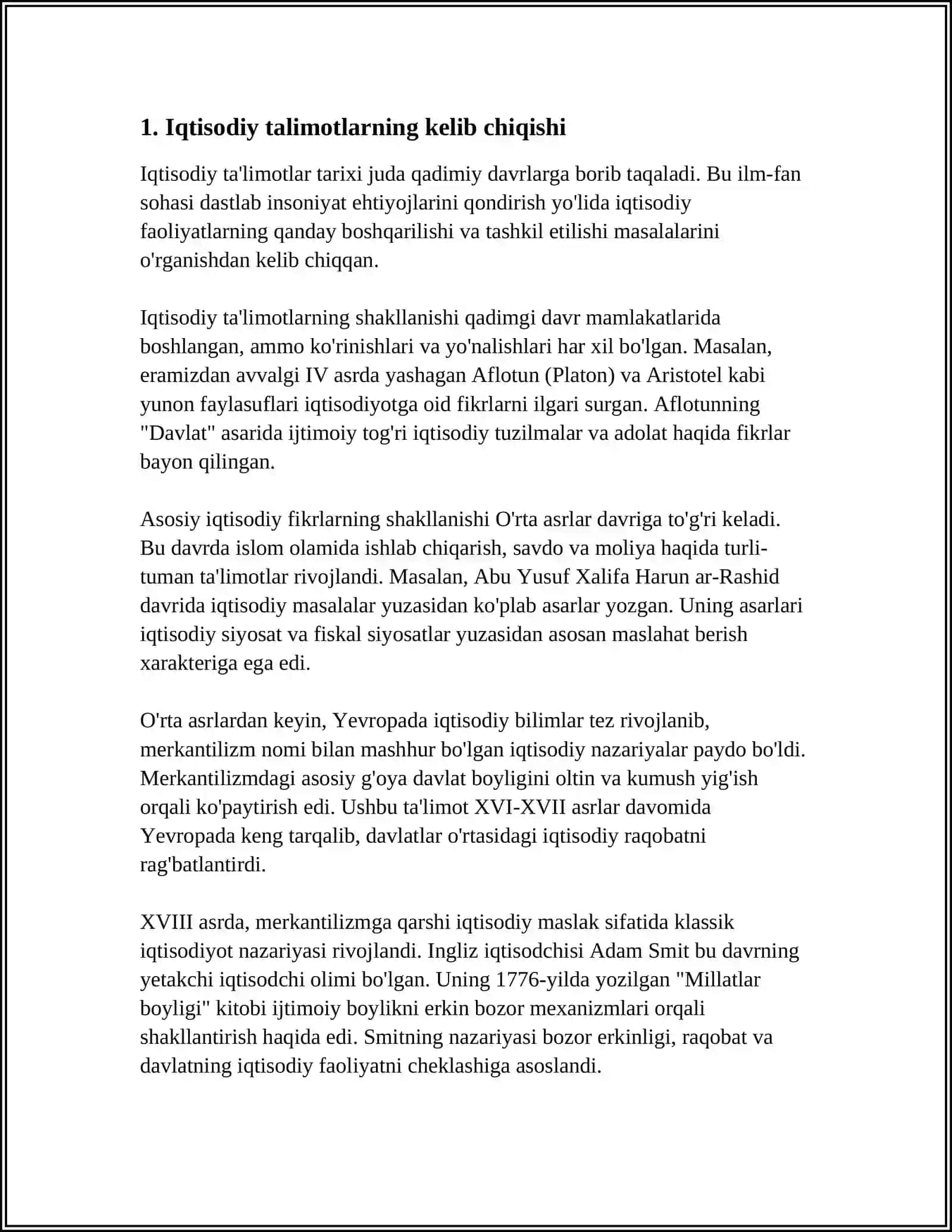 IQTISODIY TALIMOTLAR TARIXI EVOLUTSIYASI 3