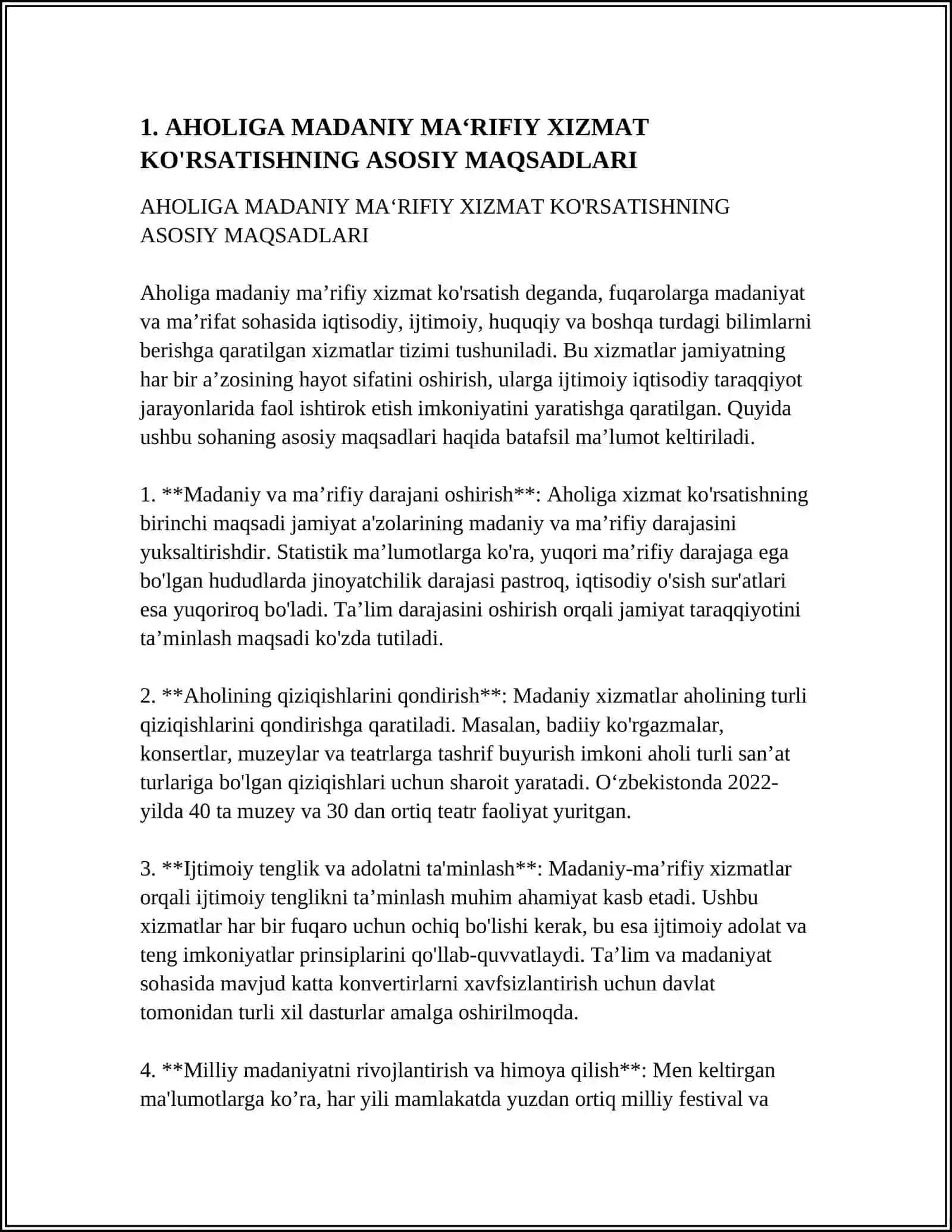 AHOLIGA MADANIY MA‘RIFIY XIZMAT KO'RSATISH 3