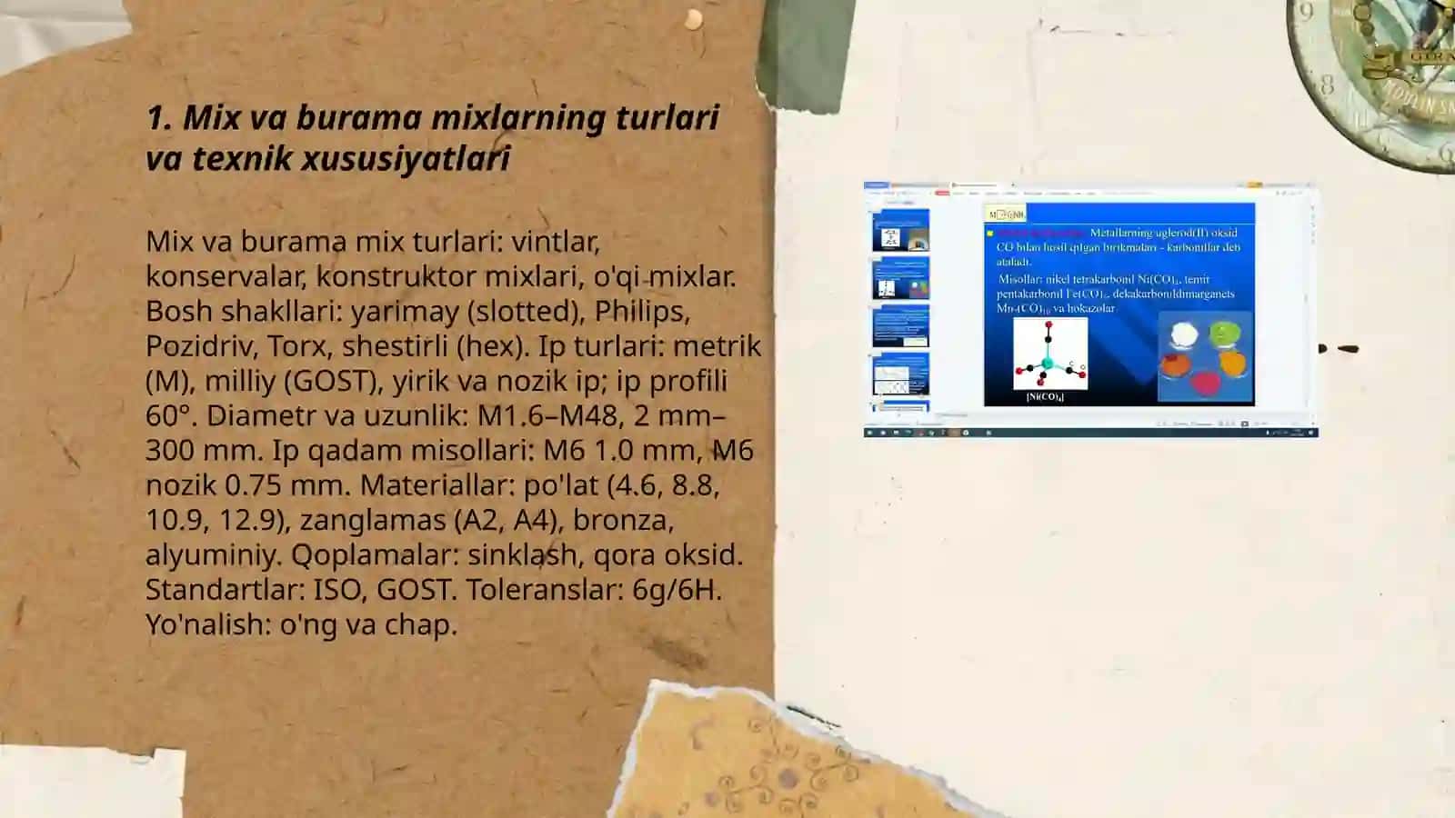 Mix va burama mixlar yordamida oddiy birikma tayyorlash texnologiyasi 3