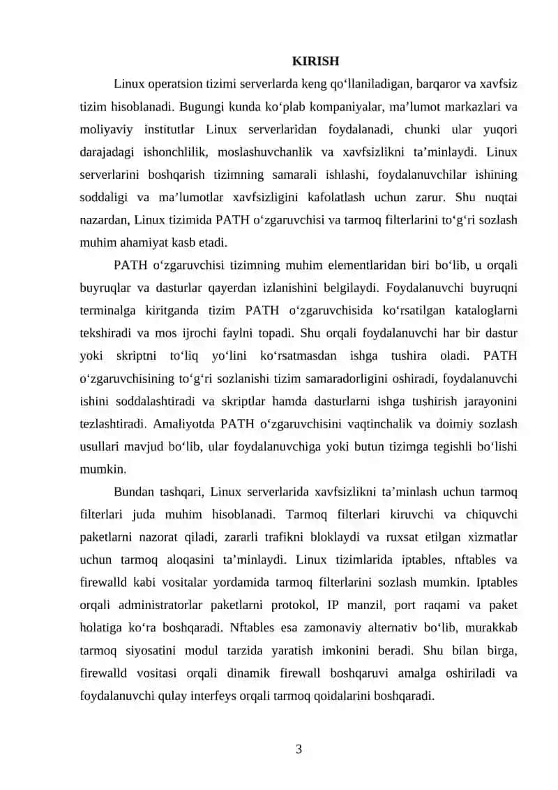Tarmoqni optimallashtirish PATH va filter o‘zgaruvchilarini sozlash 3