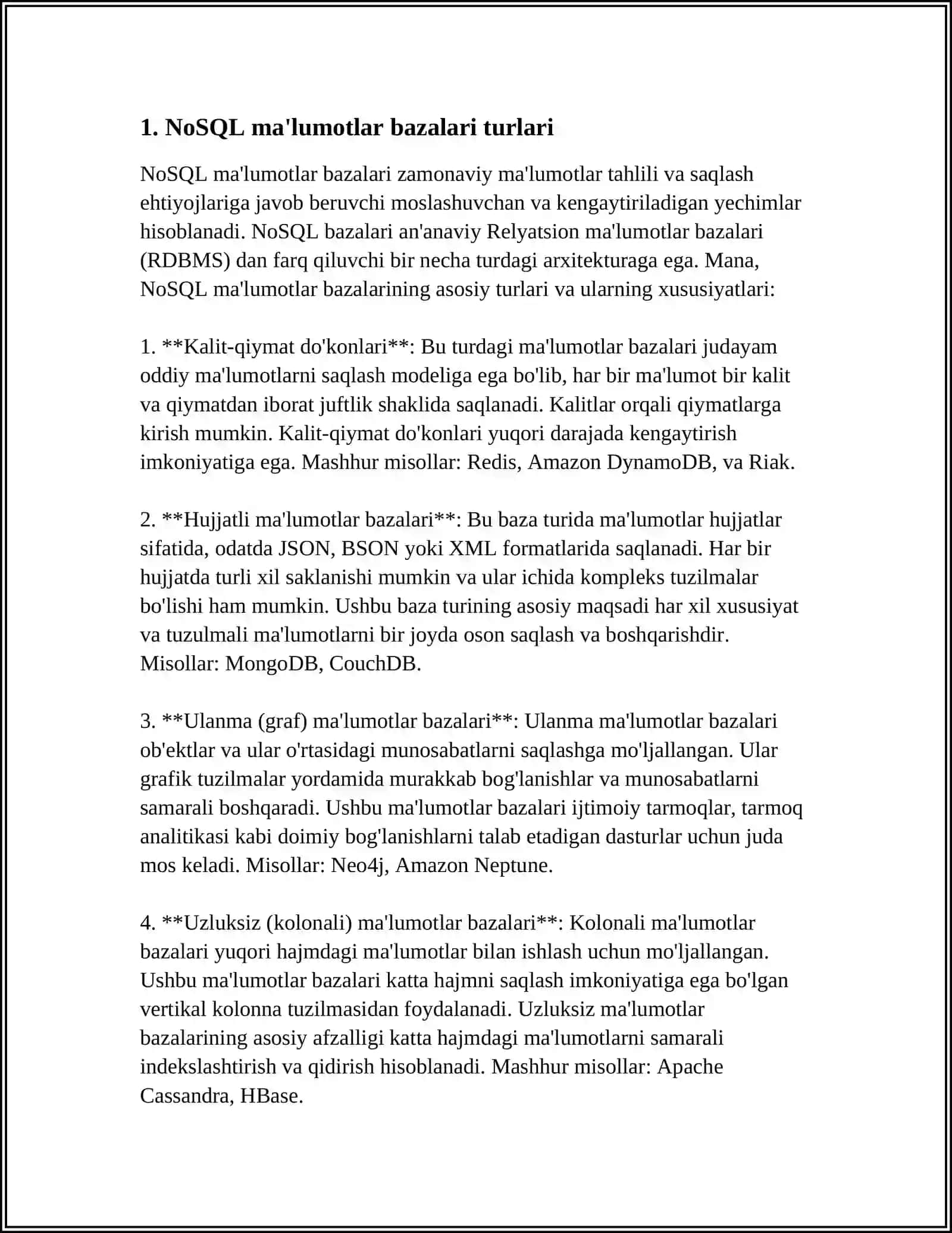 NOSQL TEXNOLOGIYASI 3