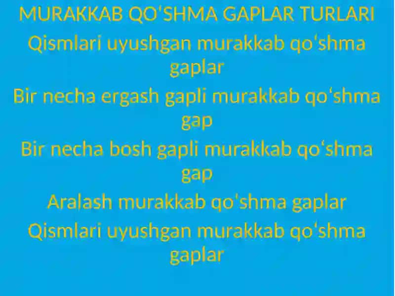 Murakkab Qo‘shma Gaplar Turlari 3