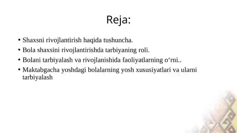 Bolani tarbiyalash va rivojlanishida faoliyatlarning o‘rni. 3