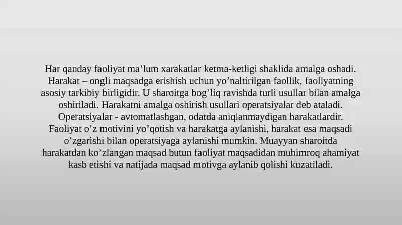 A.N.Leontyevning faoliyat nazariyasi 3