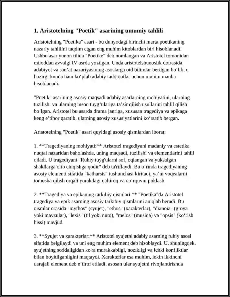 ARISTOTELNING "POETIK" ASARI 3