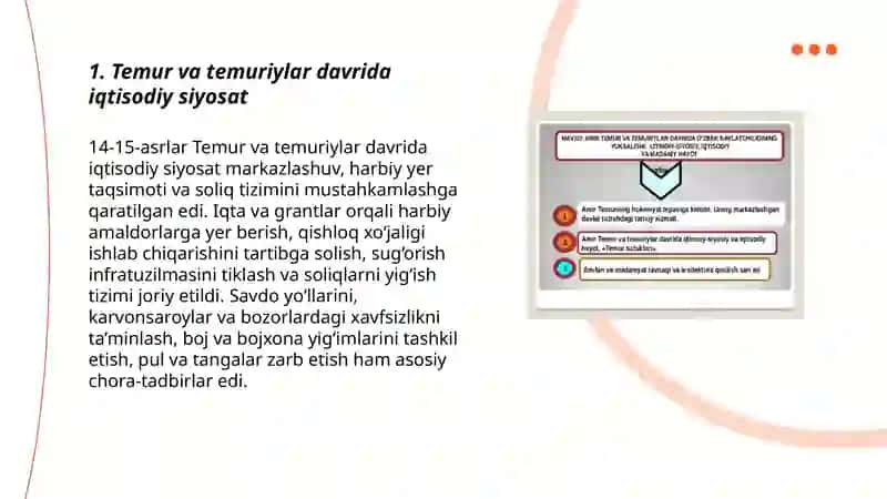 Temur va temuriylar davri iqtisodiy g‘oyalari 3