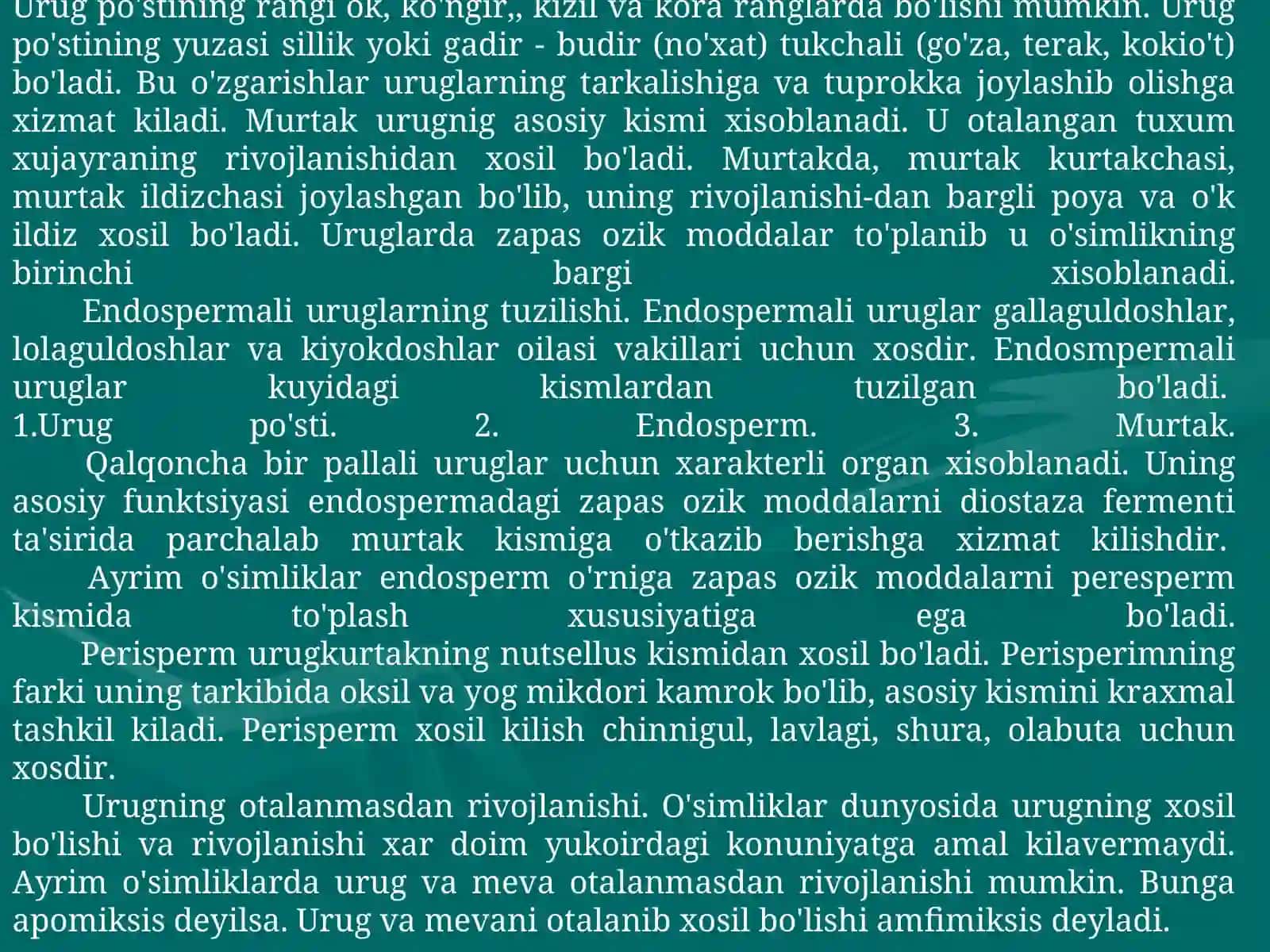 URUG', MEVA TUZILISHI VA TIPLARI 3