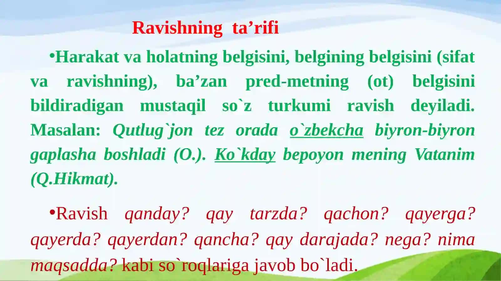RAVISHSO‘Z TURKUMISIFATIDA 3