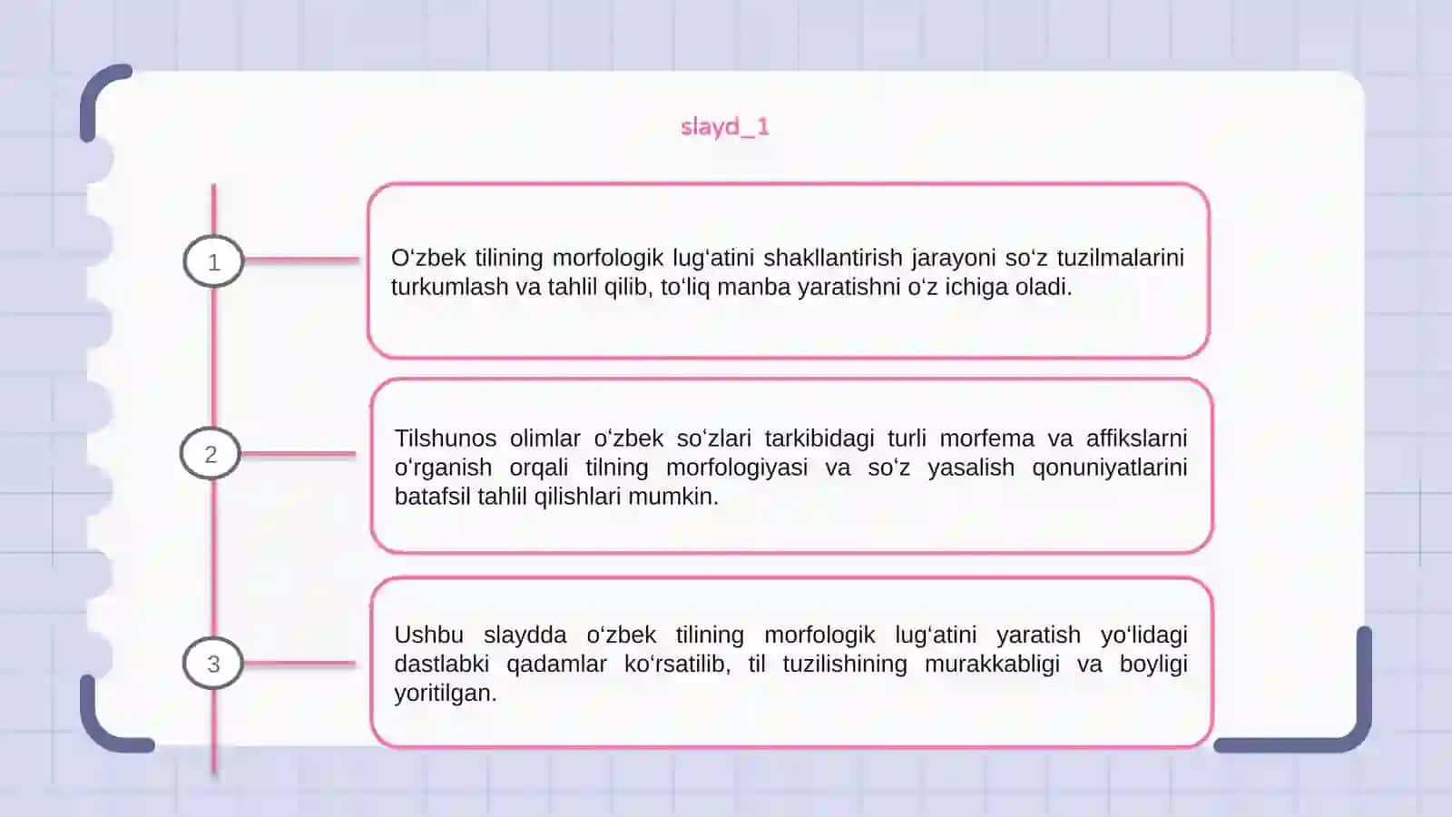 O'zbek tilini morfologik lug'atini shakllantirish 3