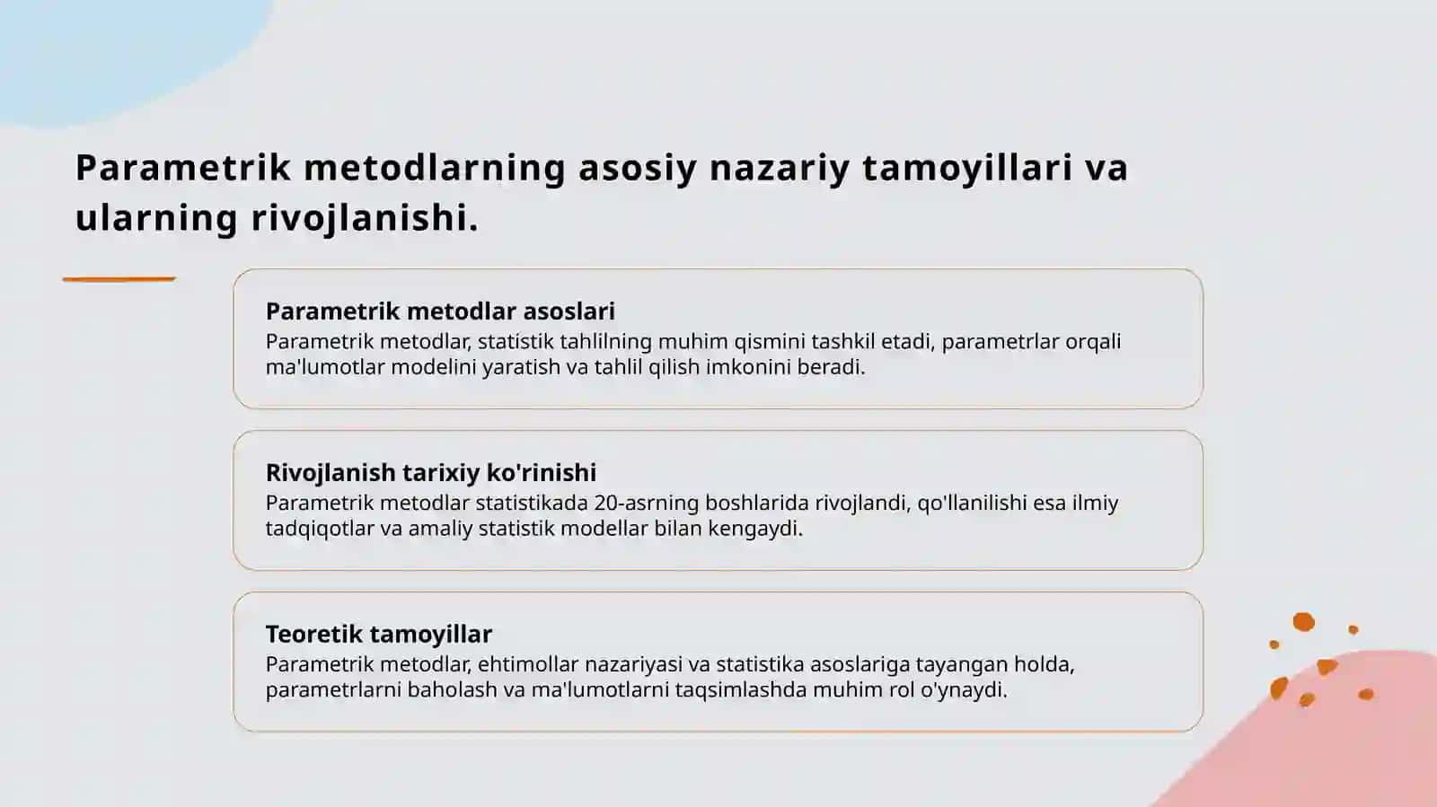 Parametrik metodlar haqida tushuncha 3
