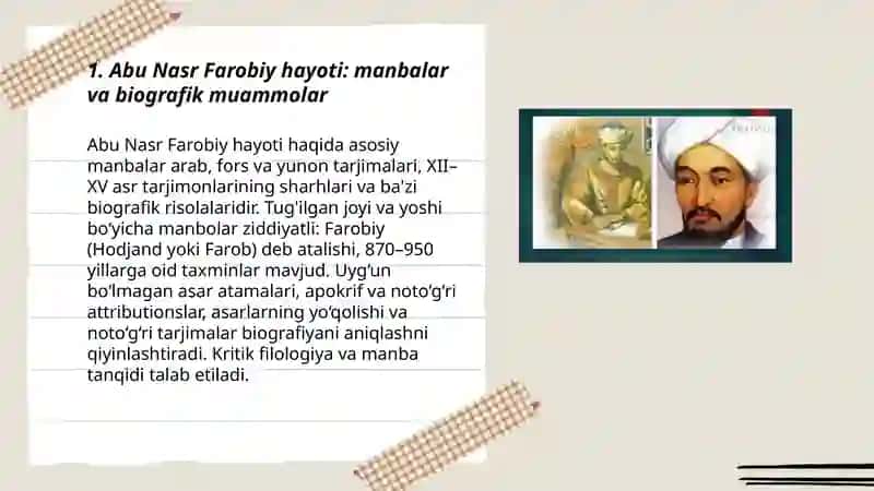 Abu Nasr Farobiy hayoti: manbalar va biografik muammolar 3