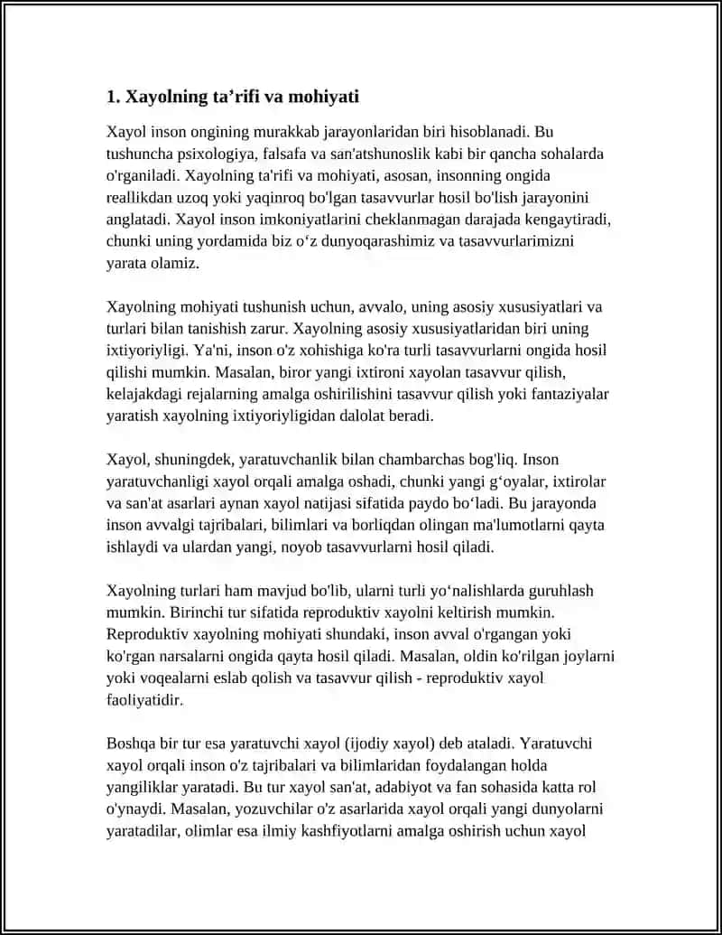 XAYOL HAQIDA TUSHUNCHA 3
