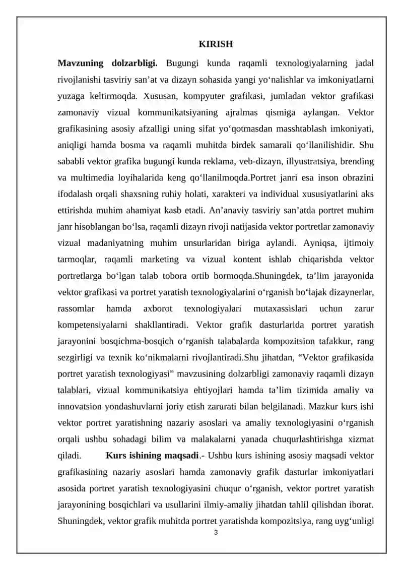 Vektor grafikasida portret yaratish texnologiyasi 3